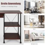 Sulankstomas darbo stalas su dviejų pakopų lentynomis (Ruda)