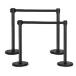 Atsitverimo sistemos su ištraukiamu diržu 4 vnt (Juoda)