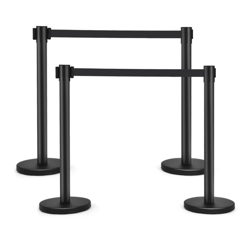 Atsitverimo sistemos su ištraukiamu diržu 4 vnt (Juoda)