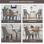 Dvi valgomojo kėdės su minkšta sėdyne (Pilka)