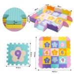 Interaktyvus vaikų žaidimų kilimėlis su gėlių ir skaičių formomis (Įvairiaspalvė)