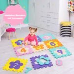 Interaktyvus vaikų žaidimų kilimėlis su gėlių ir skaičių formomis (Įvairiaspalvė)