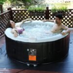 Pripučiamas sūkurinis lauko baseinas su šildymu (Juoda)