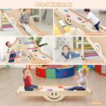 Montessori medinė laipiojimo aikštelė su reguliuojama rampa (Spalvota)