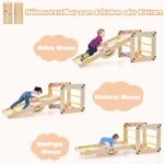 Montessori medinė laipiojimo aikštelė su reguliuojama rampa (Spalvota)