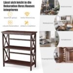 Konsolinis staliukas su 3 lentynomis ir apsauga nuo apvirtimo (Kavos)