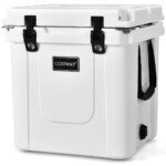 Nešiojama 31 litro izoliuota aušinimo dėžė stovyklavimui ir iškyloms (Balta)