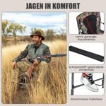 Tvirtas sulankstomas medžioklės kėdė su staleliu (Kamufliažinė)