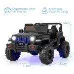 Elektrinis automobilis vaikams su valdymo pulteliu (Juoda)
