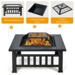 Lauko laužavietė su kepsnine ir kibirkščių gaudykle (Juoda)