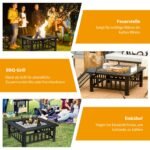 Lauko laužavietė su kepsnine ir kibirkščių gaudykle (Juoda)