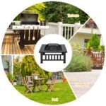 Lauko laužavietė su kepsnine ir kibirkščių gaudykle (Juoda)