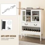 Kaimiško stiliaus virtuvės spintelė su dviem durelėmis ir dviem stalčiais (Balta)