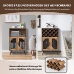 Baro spintelė su nuimamu vyno ir stiklo laikikliu (Rūkas ruda)