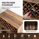 Baro spintelė su nuimamu vyno ir stiklo laikikliu (Rūkas ruda)