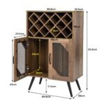 Baro spintelė su nuimamu vyno ir stiklo laikikliu (Rūkas ruda)