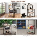 4 pakopų virtuvės lentyna su ratukais 60 x 42 x 122 cm (Ąžuolo imitacijos rudos)