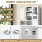 Virtuvinė spintelė su dviem durelėm ir stiklo vitrina (Balta)