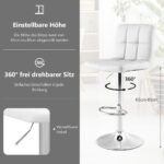 Reguliuojamo aukščio ir pasukamos virtuvinės kėdės (2 vnt.) (Balta)