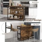 Industrinė baro spintelė su vyno ir stiklinių laikikliais (Rąžta ruda)
