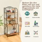 Industrinio stiliaus virtuvės kampas su 4 atviromis lentynomis (Rustikuota ruda)