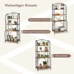 Industrinio stiliaus virtuvės kampas su 4 atviromis lentynomis (Rustikuota ruda)