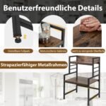 Virtuvės spintelė su trimis lentynomis ir apsauginiais turėklais (Rustiška ruda)