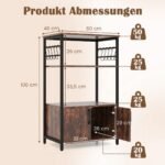 Virtuvės spintelė su lentynomis ir dešimčia kabliukų (Ruda)