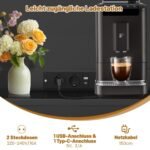 Virtuvinė spintelė su integruotais USB ir C tipo įkrovimo lizdais (Juoda)