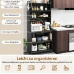 Virtuvės spintelė su šešiomis lentynomis ir laikymo vieta (Juoda)