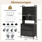 Virtuvės spintelė su šešiomis lentynomis ir laikymo vieta (Juoda)