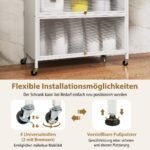 Virtuvės spintelė su 6 lentynomis ir atvirais skyriais (Balta)