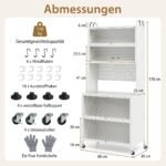 Virtuvės spintelė su 6 lentynomis ir atvirais skyriais (Balta)