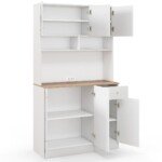 Virtuvės spintelė su USB ir elektros lizdais 100 x 40 x 181 cm (Balta)