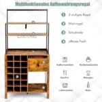 Virtuvės ir valgomojo baldų spinta su vyno laikikliu (Ruda (rustikalinė))