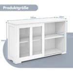 Virtuvės spintelė su stiklinėmis stumdomomis durimis (Balta)
