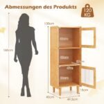 Bambukinė indauja su dviem akrilo durelėmis (Natūrali)