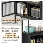 Virtuvės spintelė su dviem durimis ir atviromis lentynomis (Juoda)