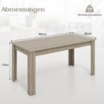 Stačiakampis valgomasis stalas 160 x 80 cm (Natūrali)