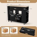 Virtuvės vežimėlis su reguliuojama lentyna ir stalčiais (Juoda)