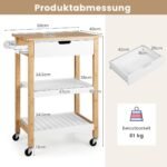 Virtuvės salelė su stalčiumi ir rankšluosčių laikikliu (Natūrali)