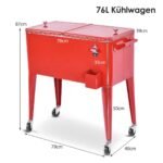 Mobilus aušintuvas su ratukais 76L (Raudona)