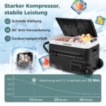 Nešiojamas automobilių šaldytuvas su dviguba zona ir kompresoriumi 40L (Juoda)