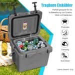 Nešiojama 15 l talpos aušinimo dėžė su puodelio laikikliais (Pilka)