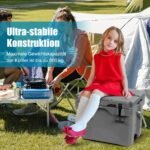 Nešiojama 15 l talpos aušinimo dėžė su puodelio laikikliais (Pilka)