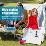 Nešiojama 15 litrų izoliuota aušinimo dėžė su dviem gėrimų laikikliais (Balta)