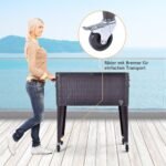 Riedantis 76 litrų gėrimų vežimėlis su ratukais (Ruda)