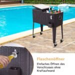 Riedantis 76 litrų gėrimų vežimėlis su ratukais (Ruda)