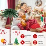 Kalėdinė dirbtinė palmė su 210 LED žibintų ir 64 šakų viršūnėmis (Žalia)