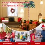 Kalėdinė dirbtinė palmė su 210 LED žibintų ir 64 šakų viršūnėmis (Žalia)